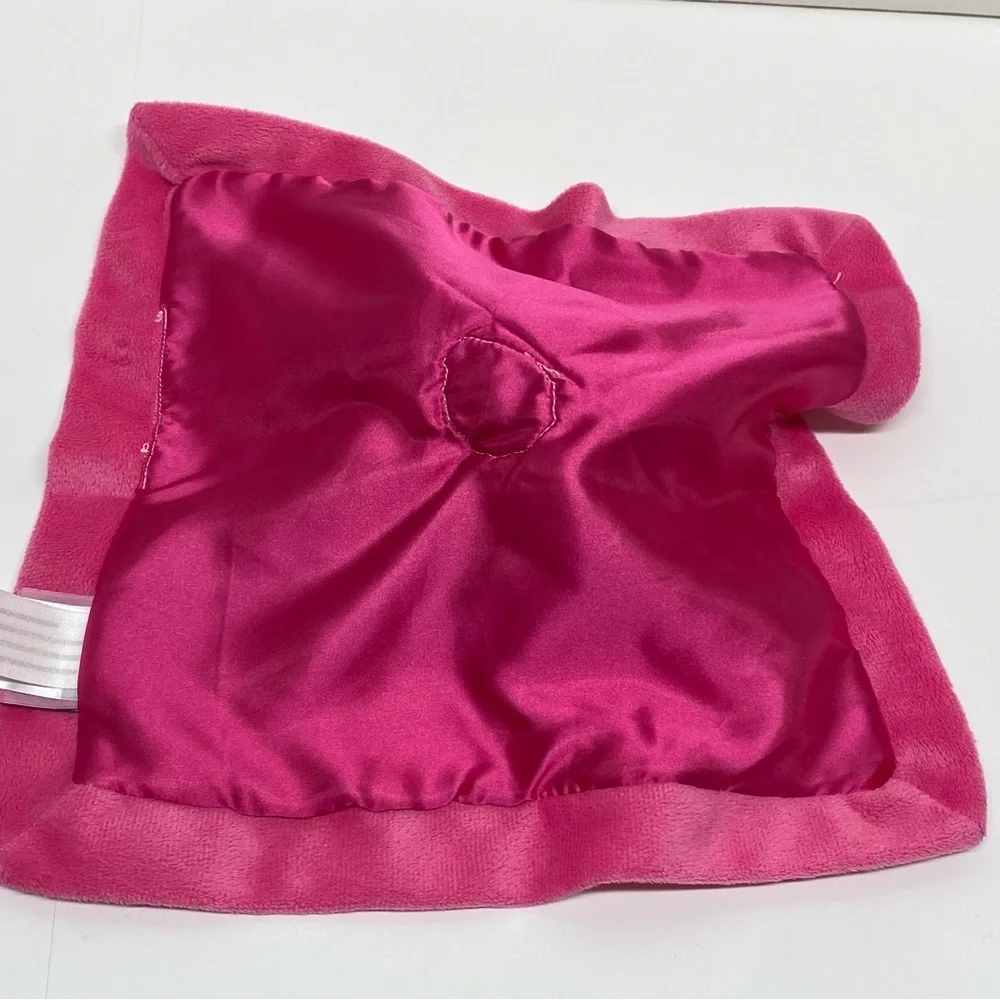 Mini Bean Little Cutie Baby Bear Lovey Security Blanket Pink Satin Trim & Back